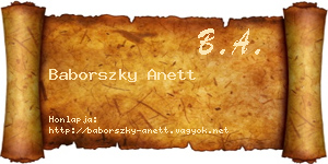 Baborszky Anett névjegykártya