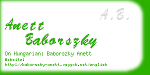 anett baborszky business card